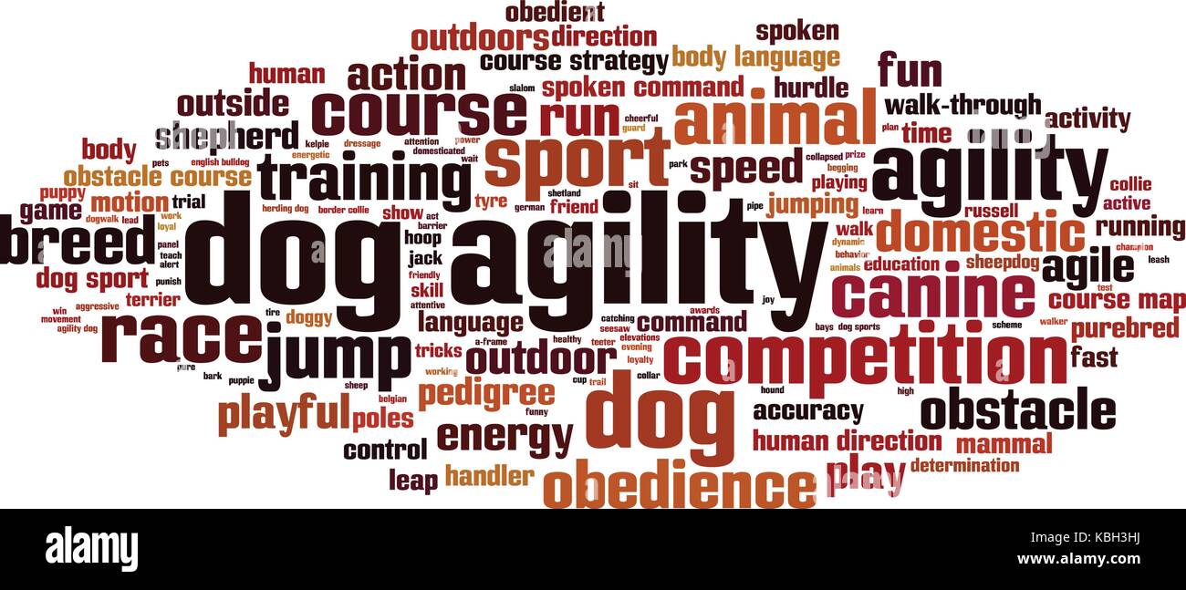 Dog agility word cloud concept. Vector illustration Stock Vector Image