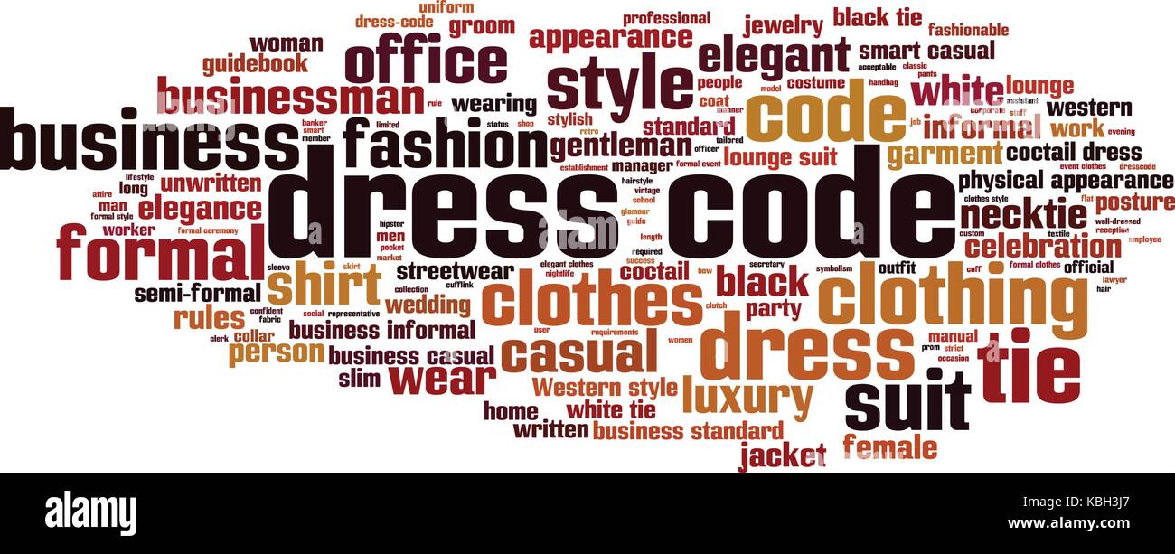 Dress code word cloud concept. Vector illustration Stock Vector Image