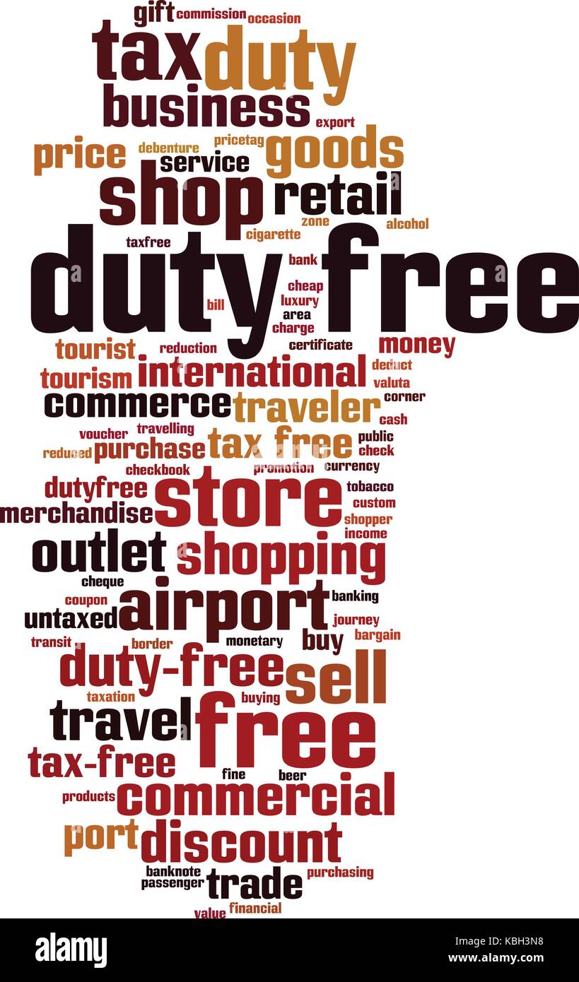 Duty free word cloud concept. Vector illustration Stock Vector