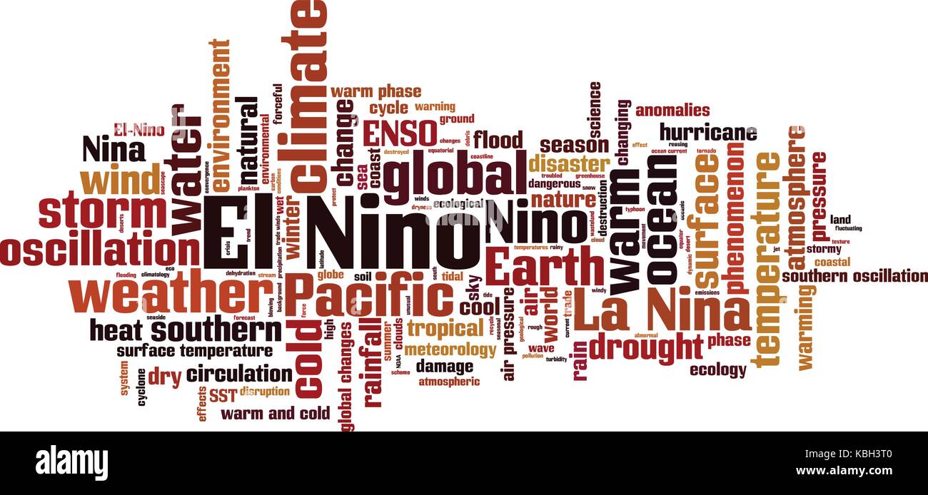 El Nino word cloud concept. Vector illustration Stock Vector