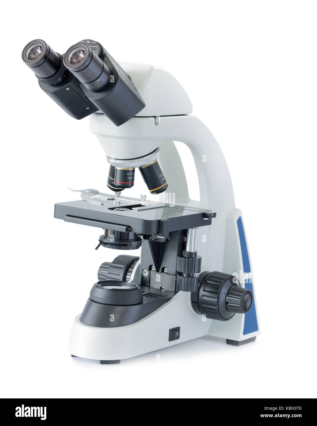 microscope isolated on white background, science and technology concept Stock Photo