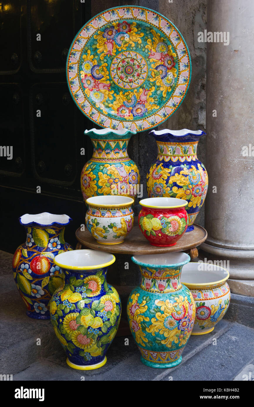 Amalfi Italy August 11 2014 Colorful Display Of Traditional