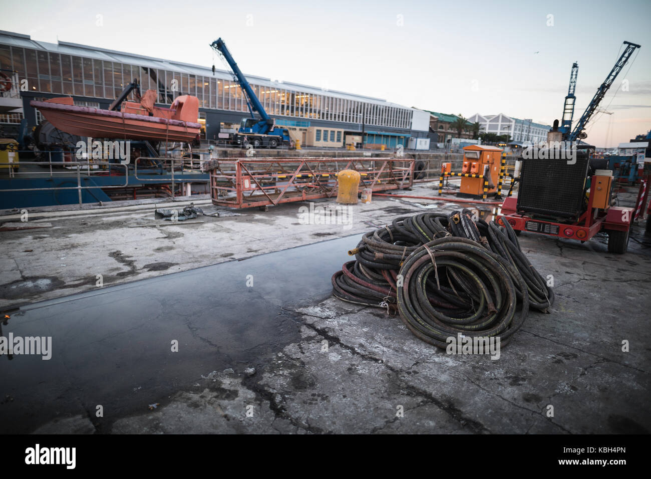 Safety equipment on deck of ship Stock Photo Alamy