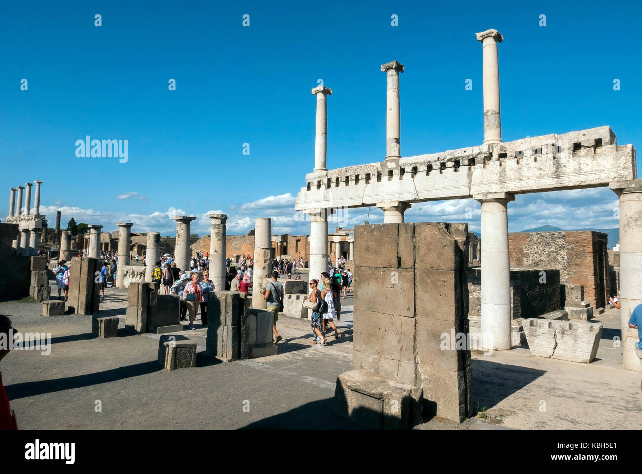 The Ancient  Ruins of Pompeii in Campania Italy. Stock Photo