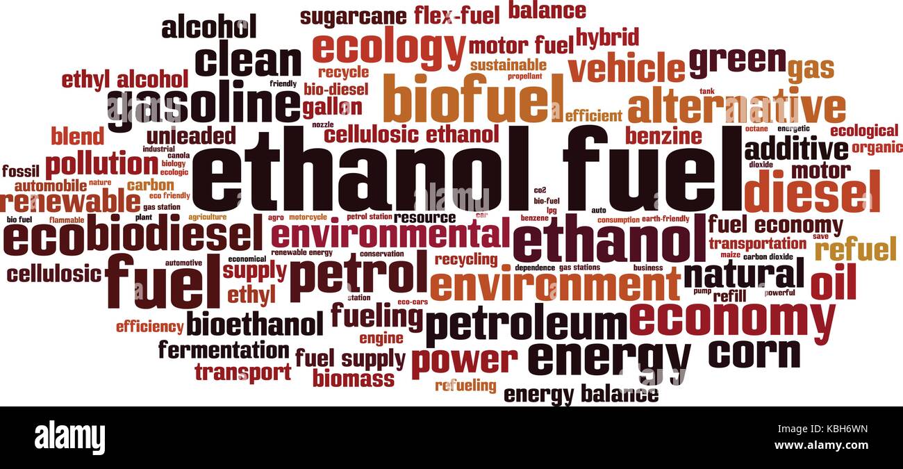 Ethanol fuel word cloud concept. Vector illustration Stock Vector Image