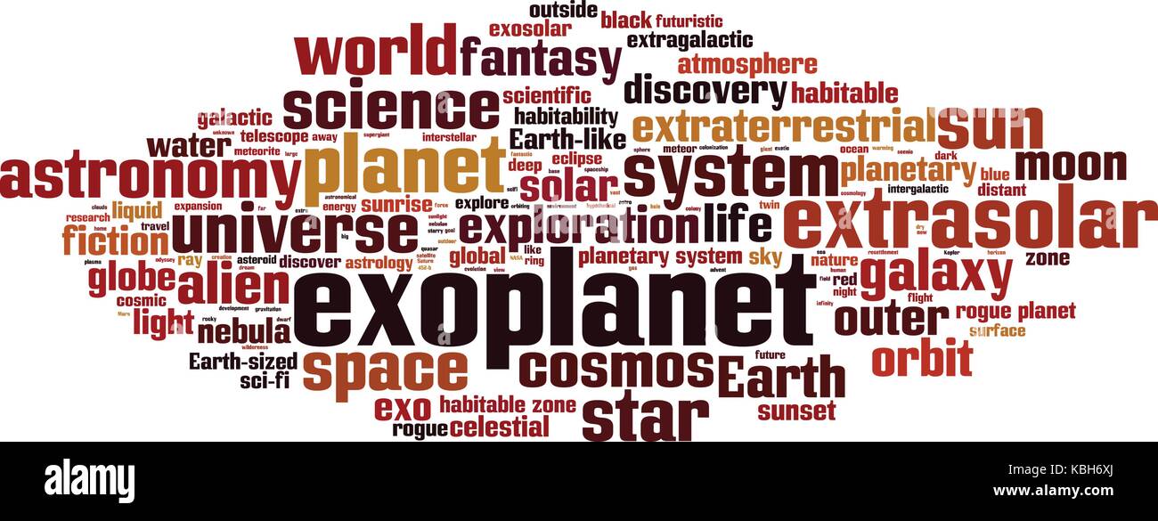 Exoplanet word cloud concept. Vector illustration Stock Vector