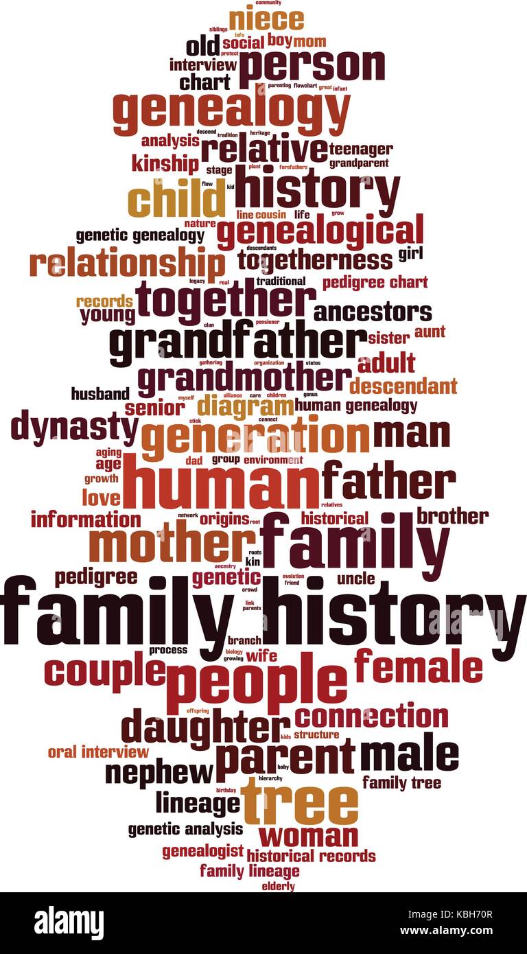 Family history word cloud concept. Vector illustration Stock Vector
