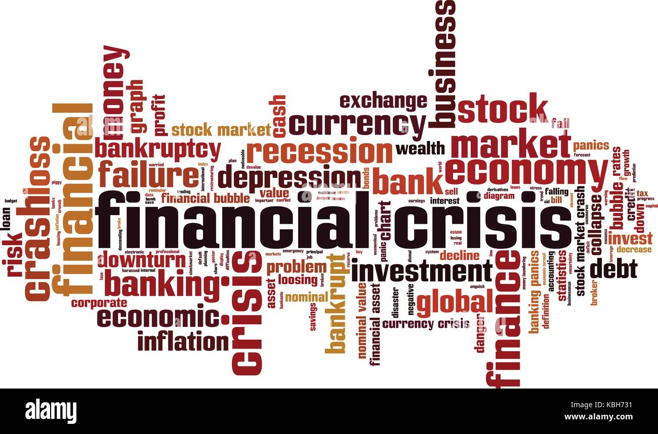 Financial crisis word cloud concept. Vector illustration Stock Vector ...