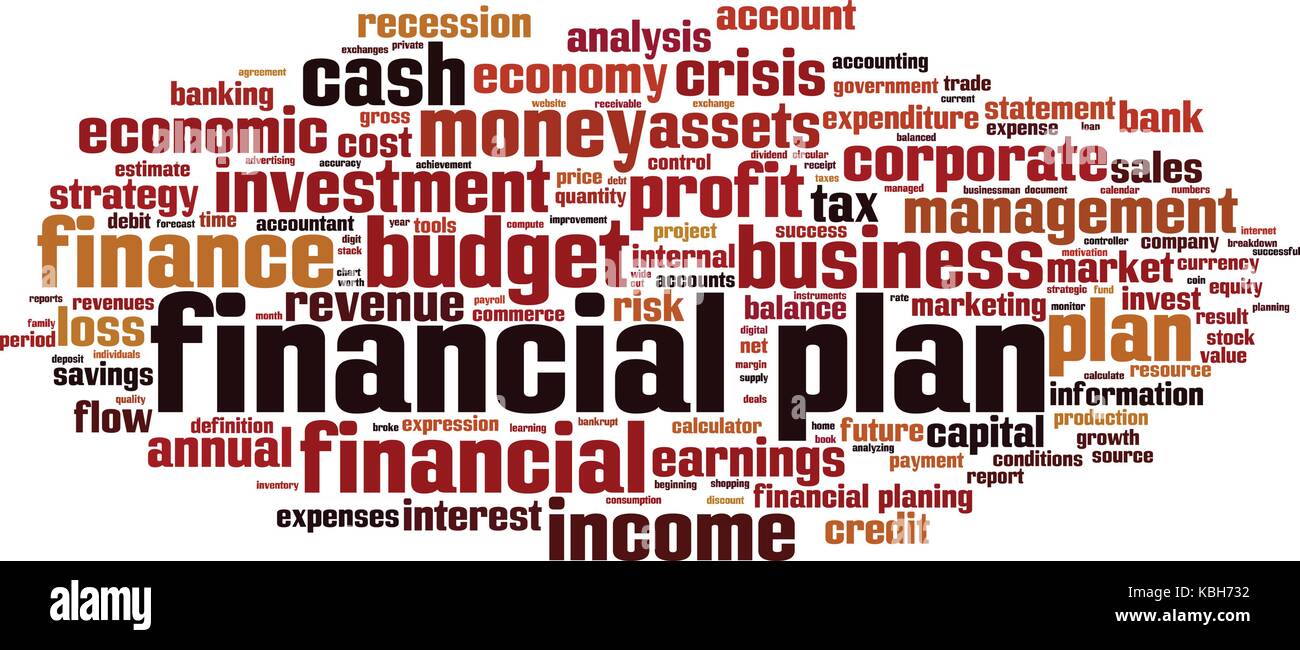 Financial plan word cloud Stock Vector