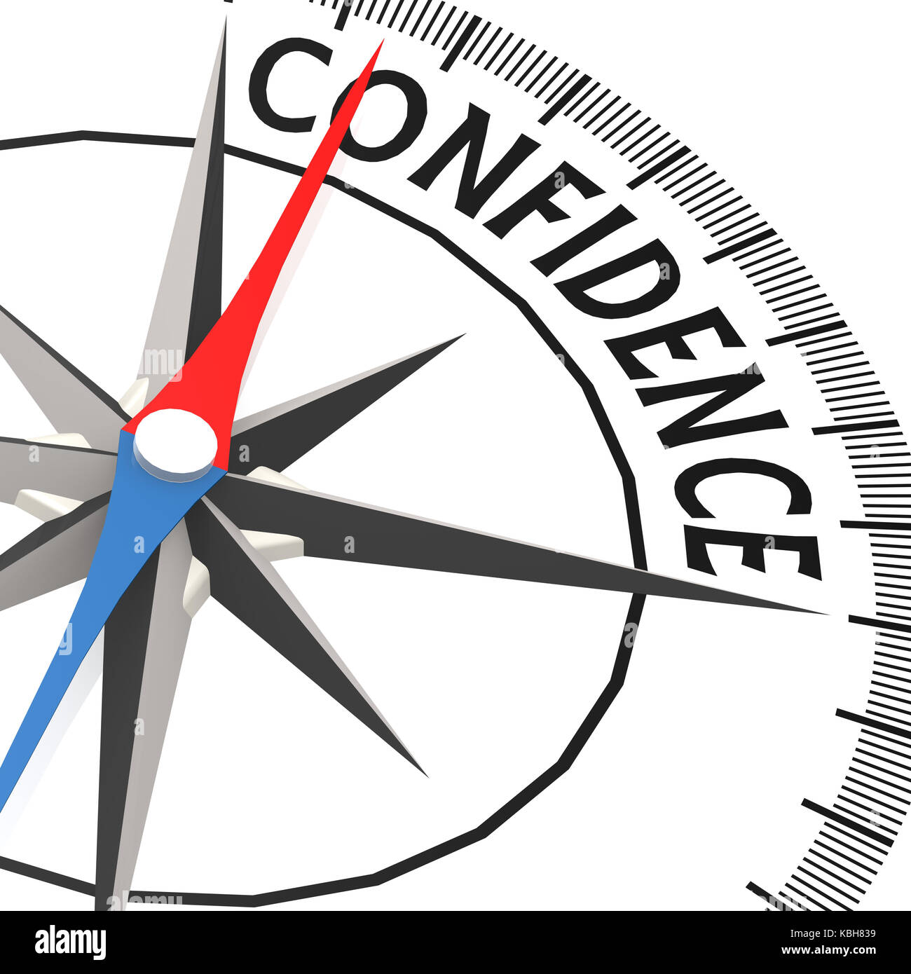 Compass with confidence word Stock Photo - Alamy