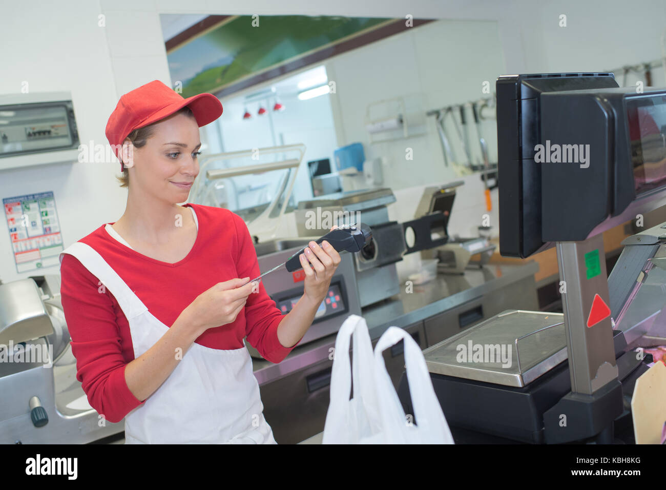 the meat processing station Stock Photo