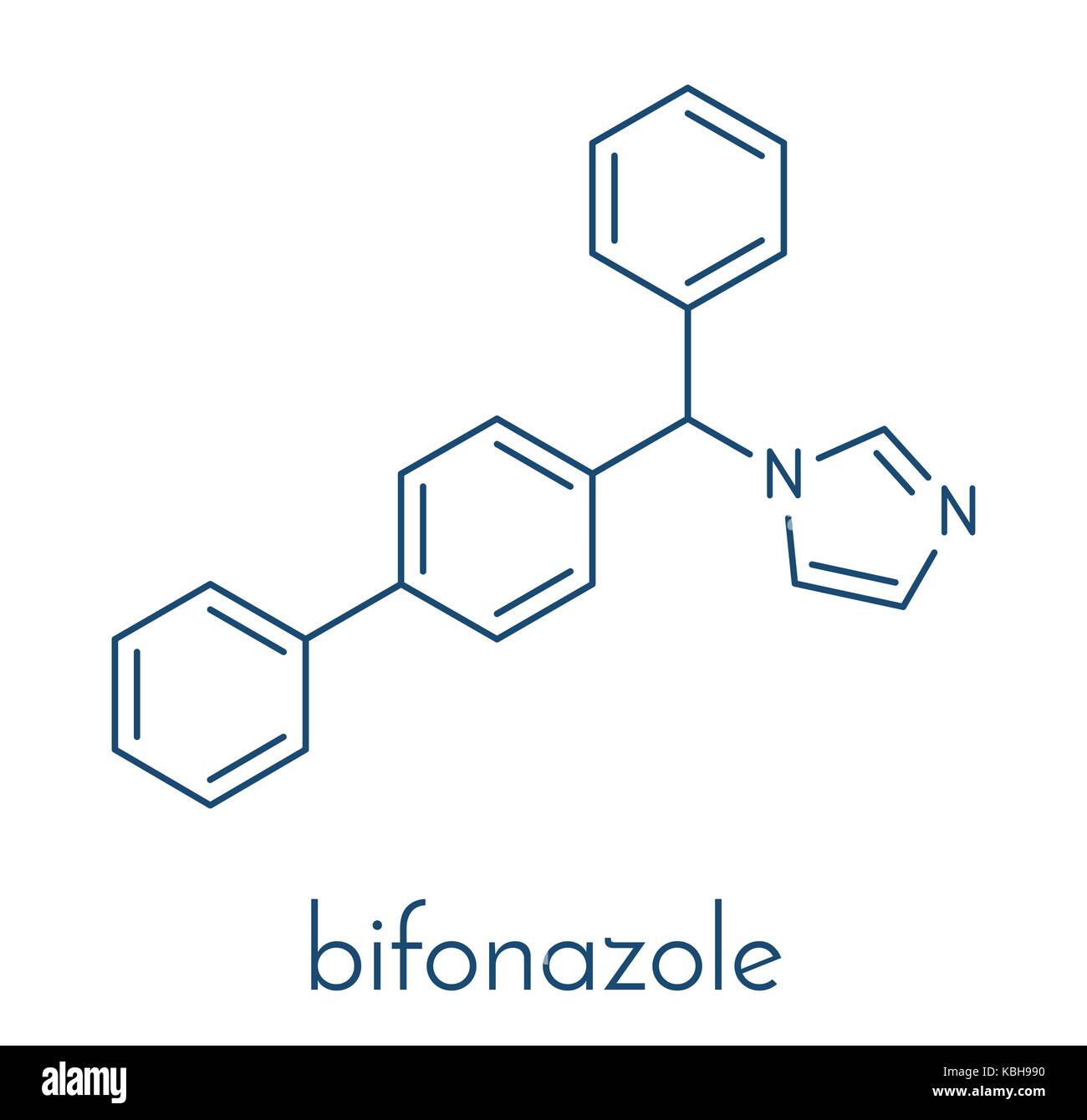 Bifonazole antifungal drug molecule. Skeletal formula Stock Vector
