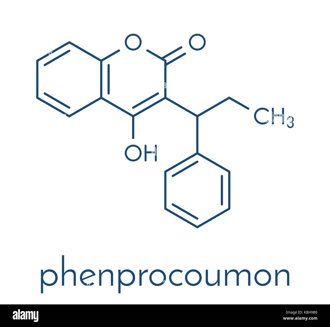 Phenprocoumon anticoagulant drug molecule (vitamin K antagonist
