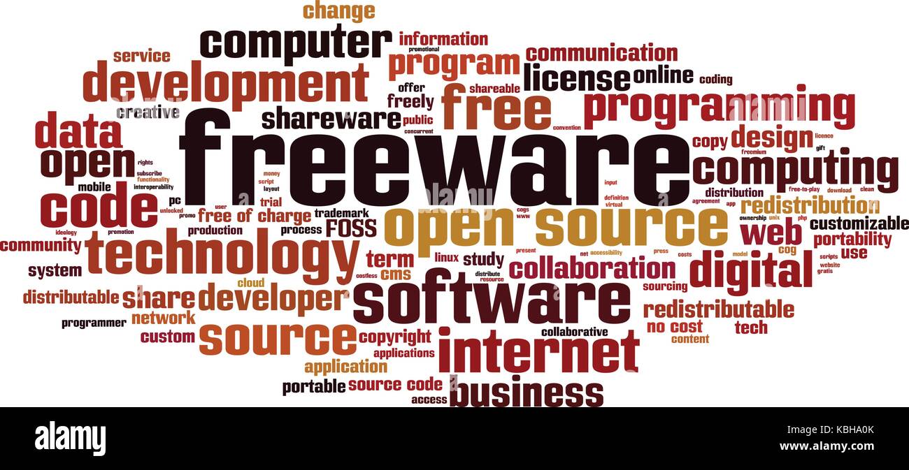 Freeware word cloud concept. Vector illustration Stock Vector Image ...
