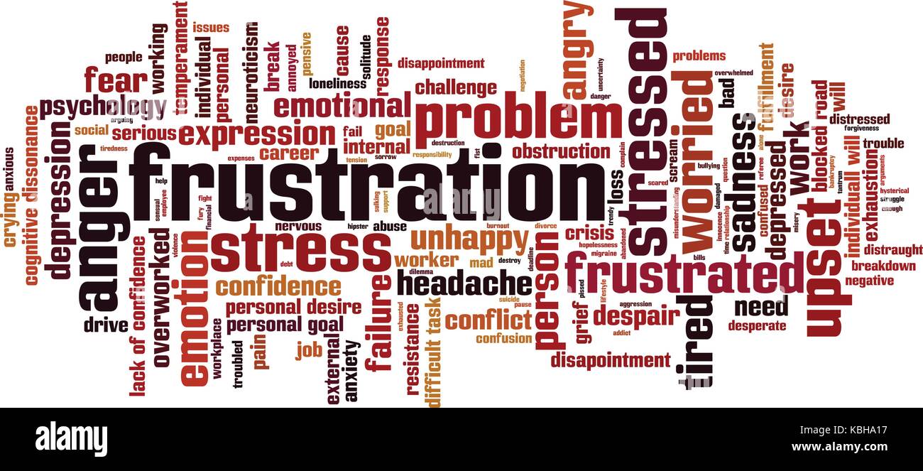Frustration word cloud concept. Vector illustration Stock Vector