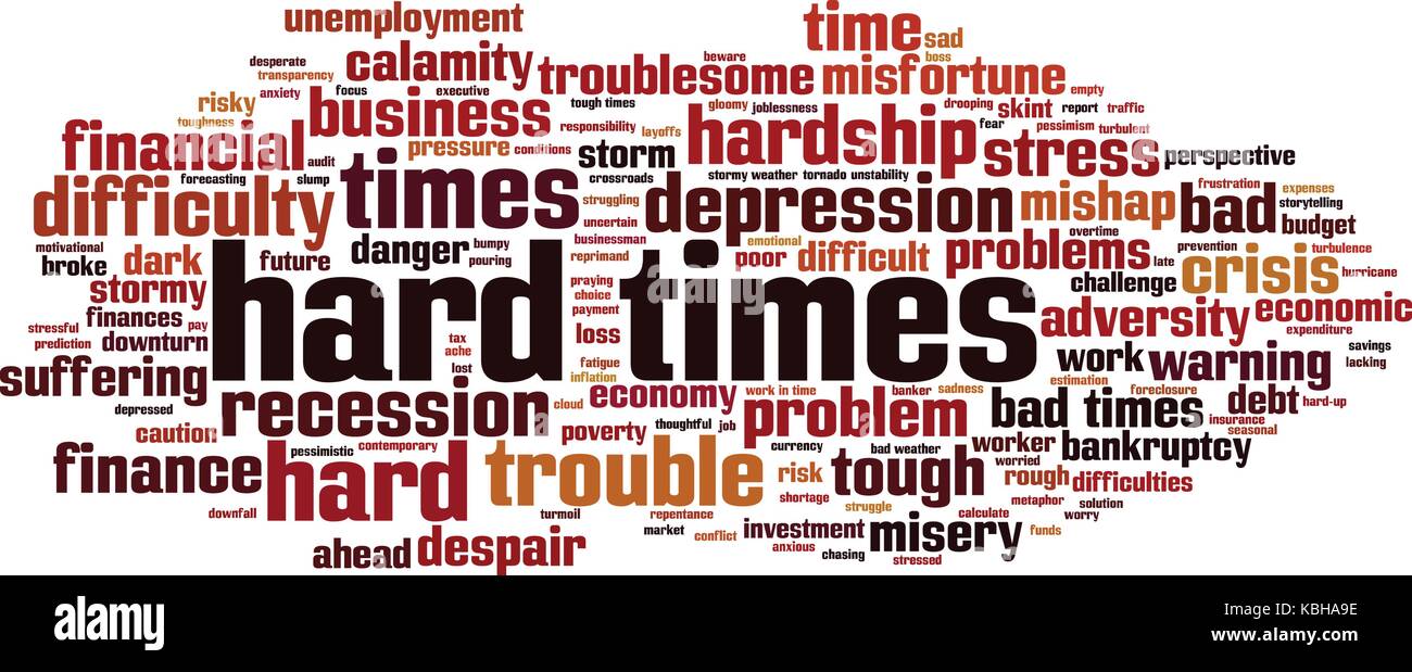 Hard times word cloud concept. Vector illustration Stock Vector Image
