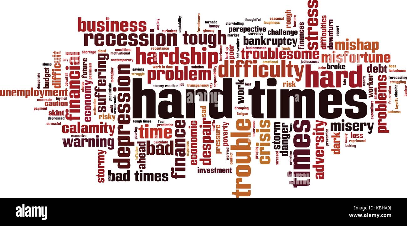 Hard times word cloud concept. Vector illustration Stock Vector Image