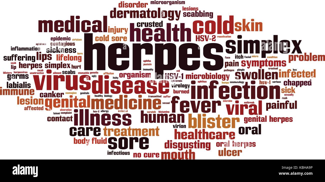 Herpes word cloud concept. Vector illustration Stock Vector