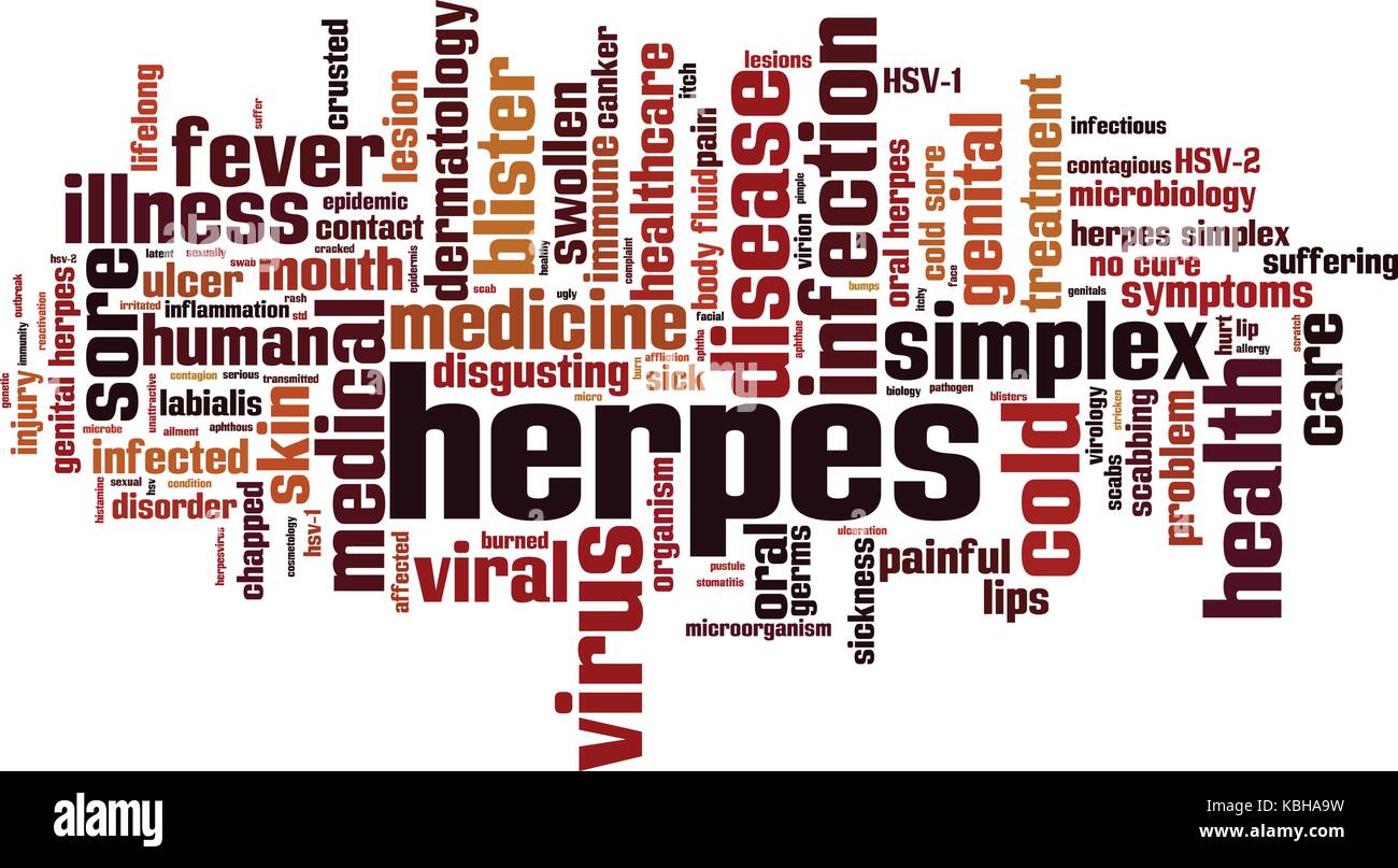 Herpes word cloud concept. Vector illustration Stock Vector