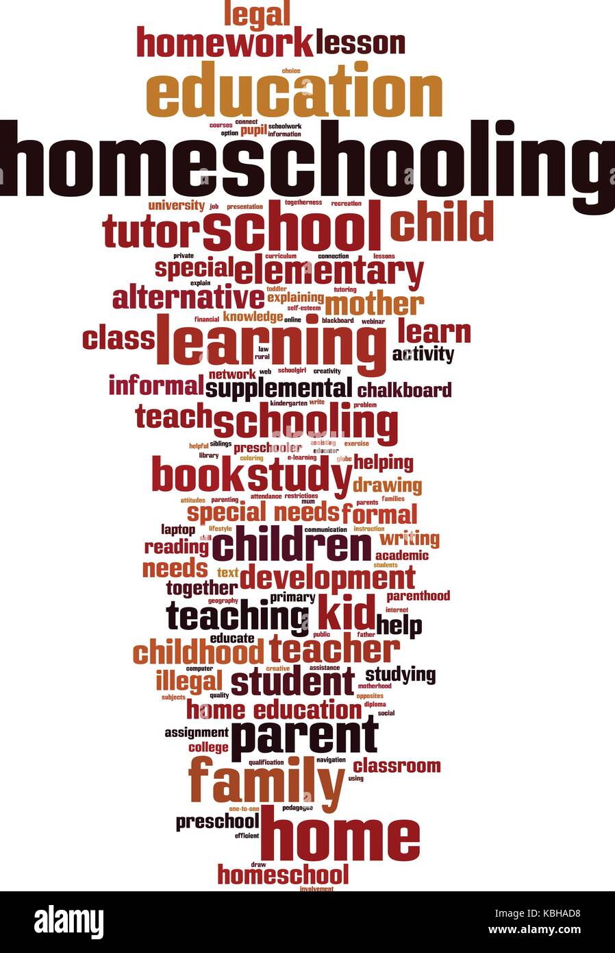Homeschooling word cloud concept. Vector illustration Stock Vector