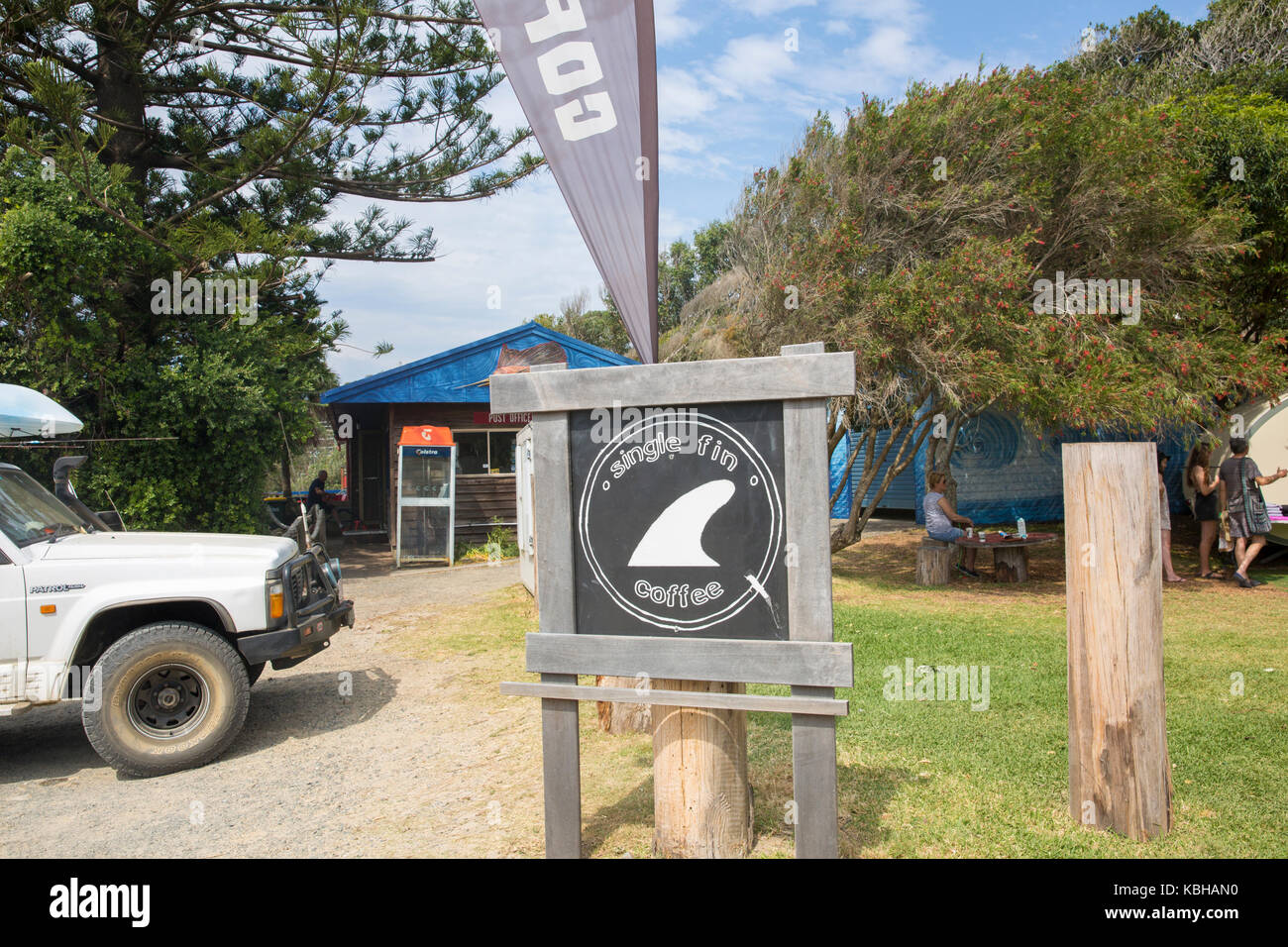 Single Fin coffee shop café at Seal Rocks, popular seaside holiday
