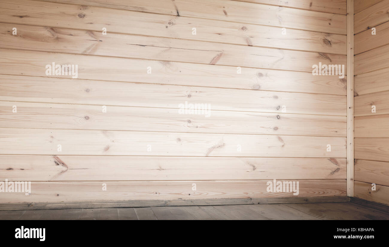 Empty Room Interior Wooden Walls And Floor Stock Photo 162036178