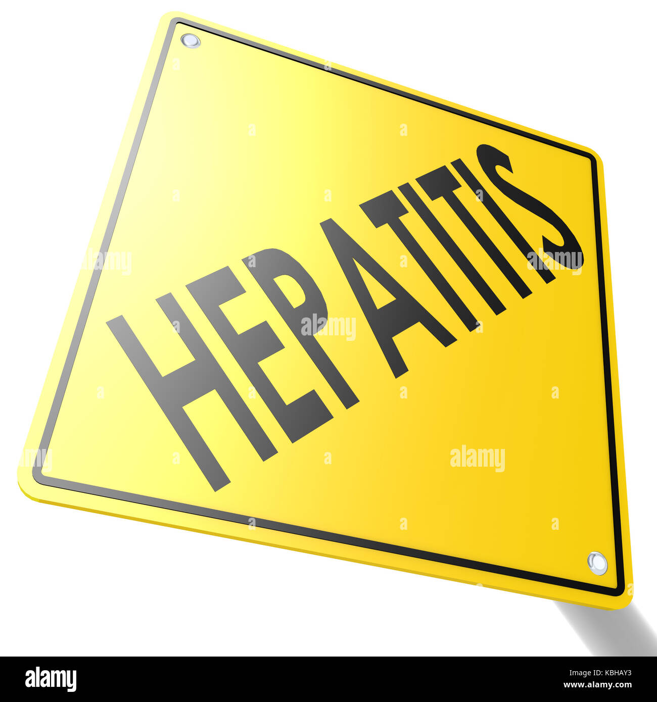 Road sign with hepatitis image with hi-res rendered artwork that could be used for any graphic design. Stock Photo