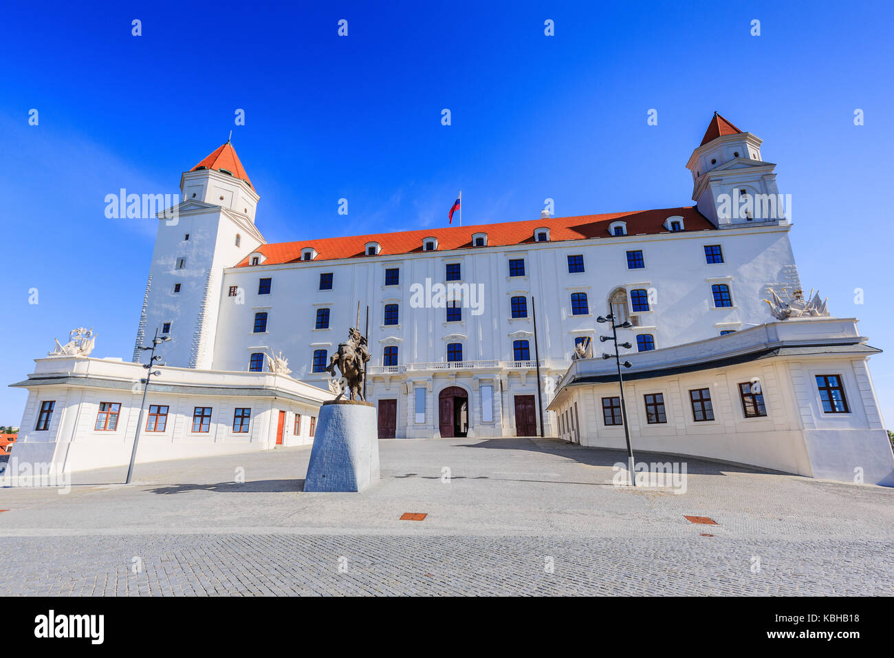 Bratislava, Slovakia. Front view of the Bratislava castle. Stock Photo
