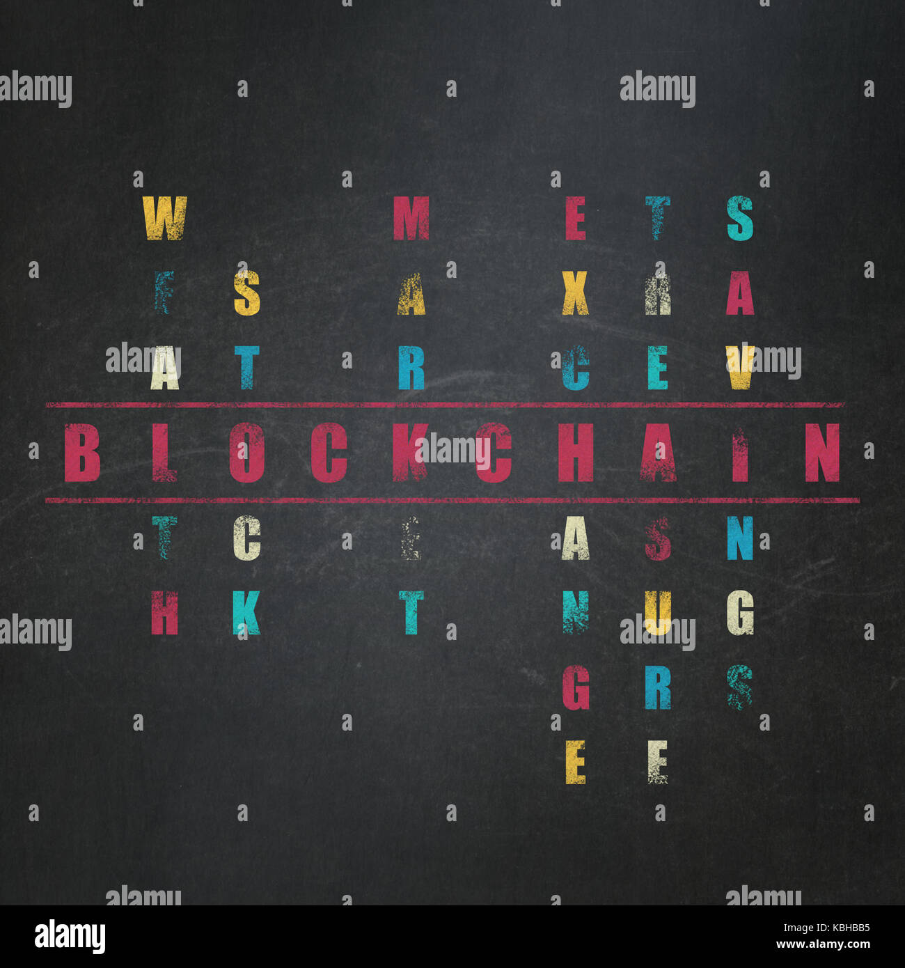 Money concept Blockchain in Crossword Puzzle Stock Photo Alamy