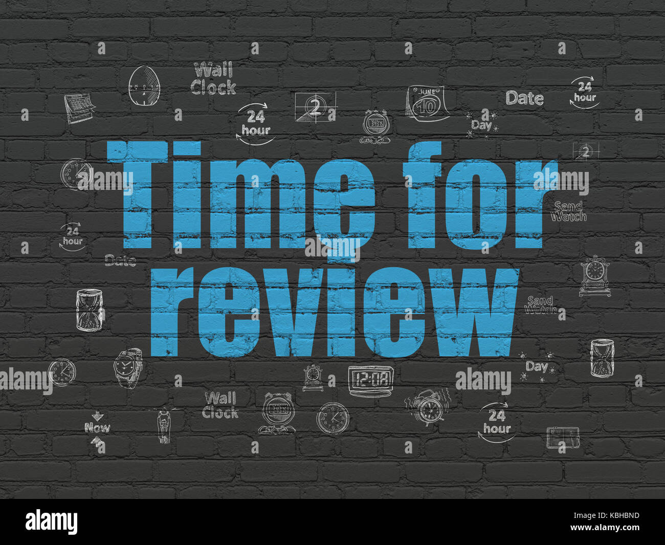 Time concept: Time for Review on wall background Stock Photo - Alamy