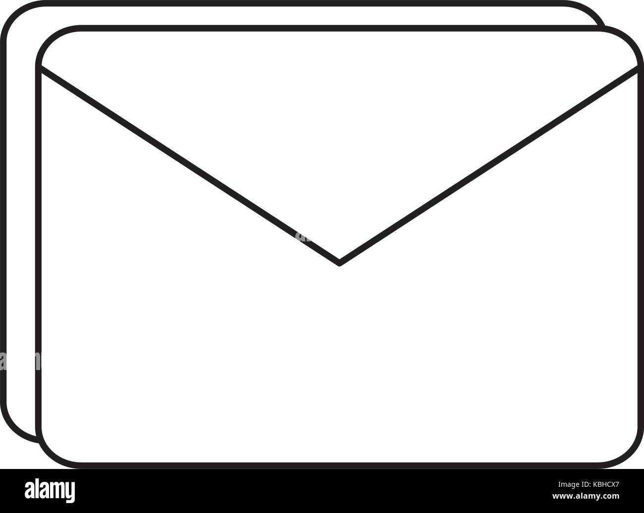 uncolored  envelope over white  background  vector illustration Stock Vector