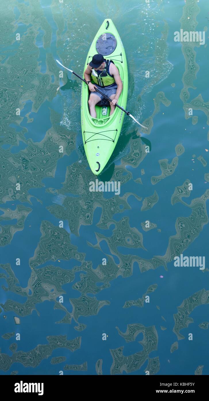 kayaking on Chicago River Stock Photo Alamy