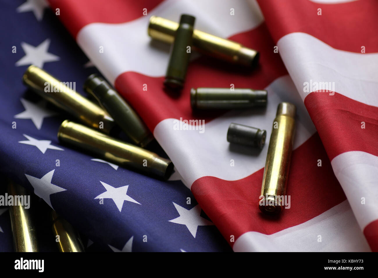 bullet on the USA flag Stock Photo - Alamy