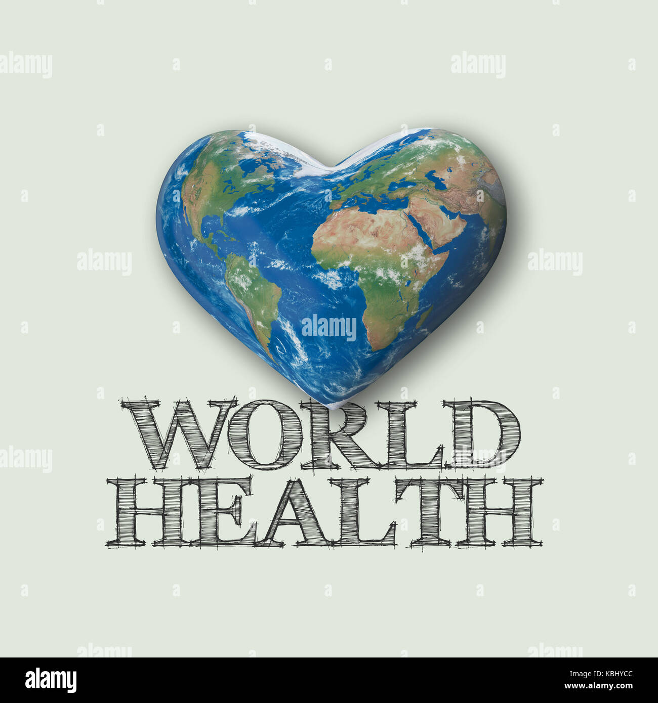 World health world heart message, 3D Rendering Stock Photo - Alamy