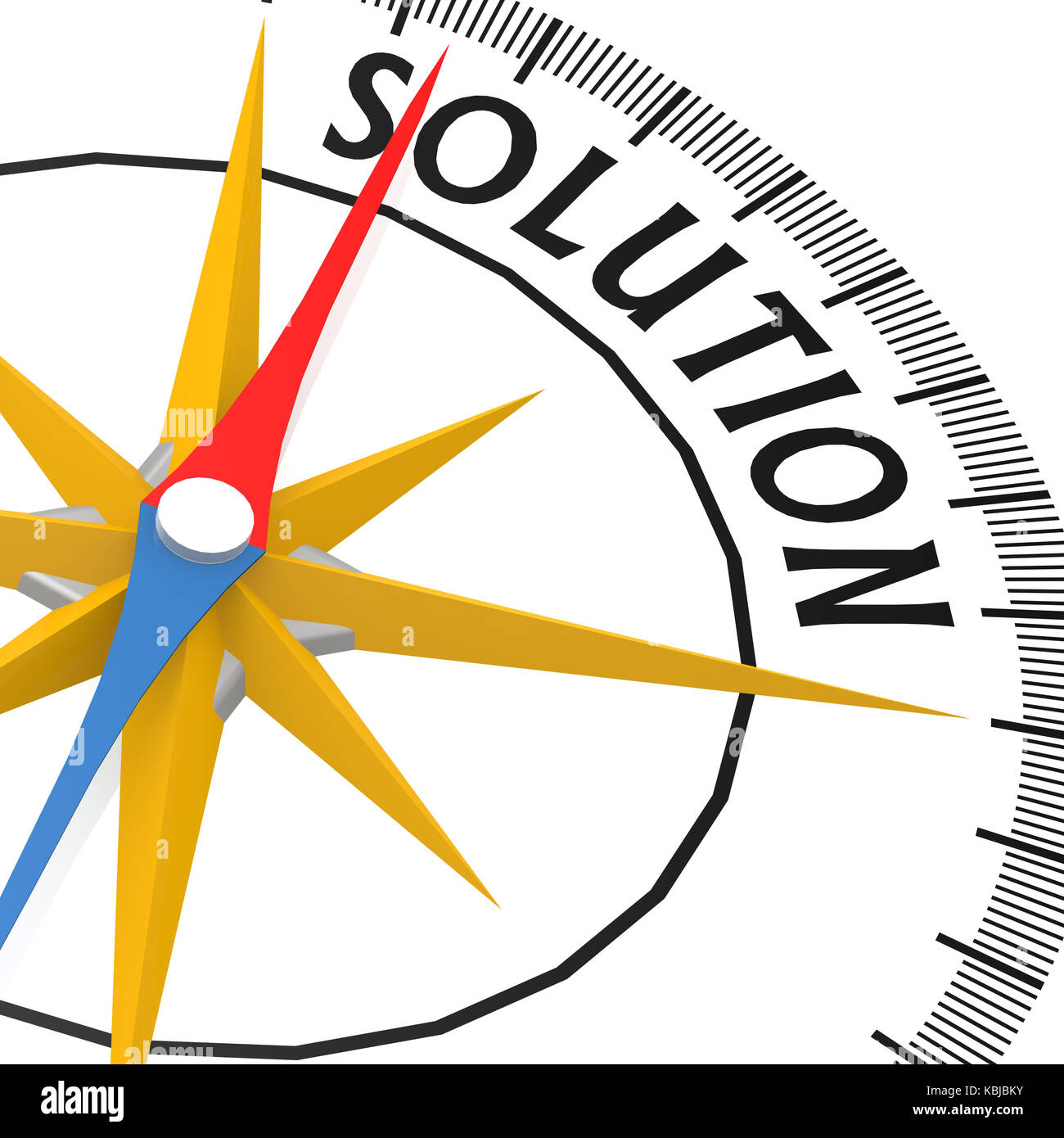Compass with solution word Stock Photo - Alamy