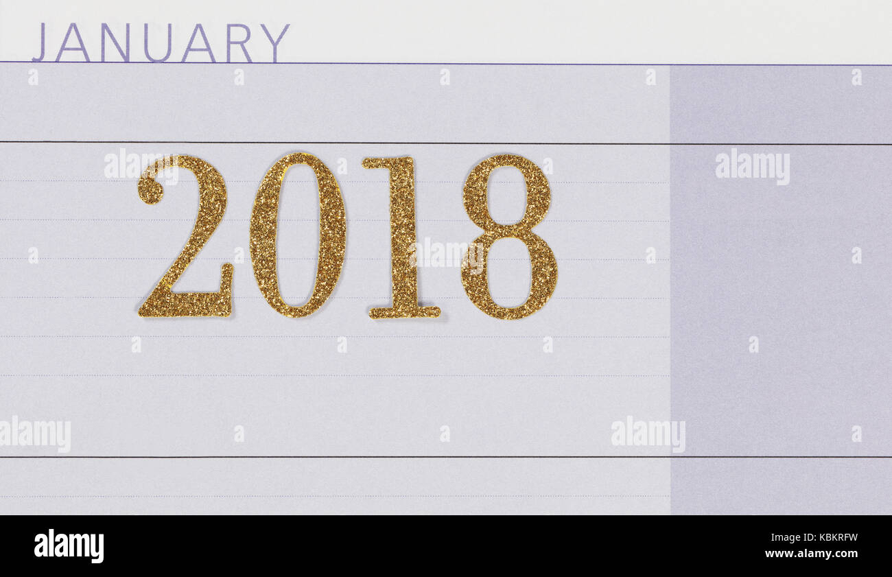 2018 New Year on clean calendar Stock Photo