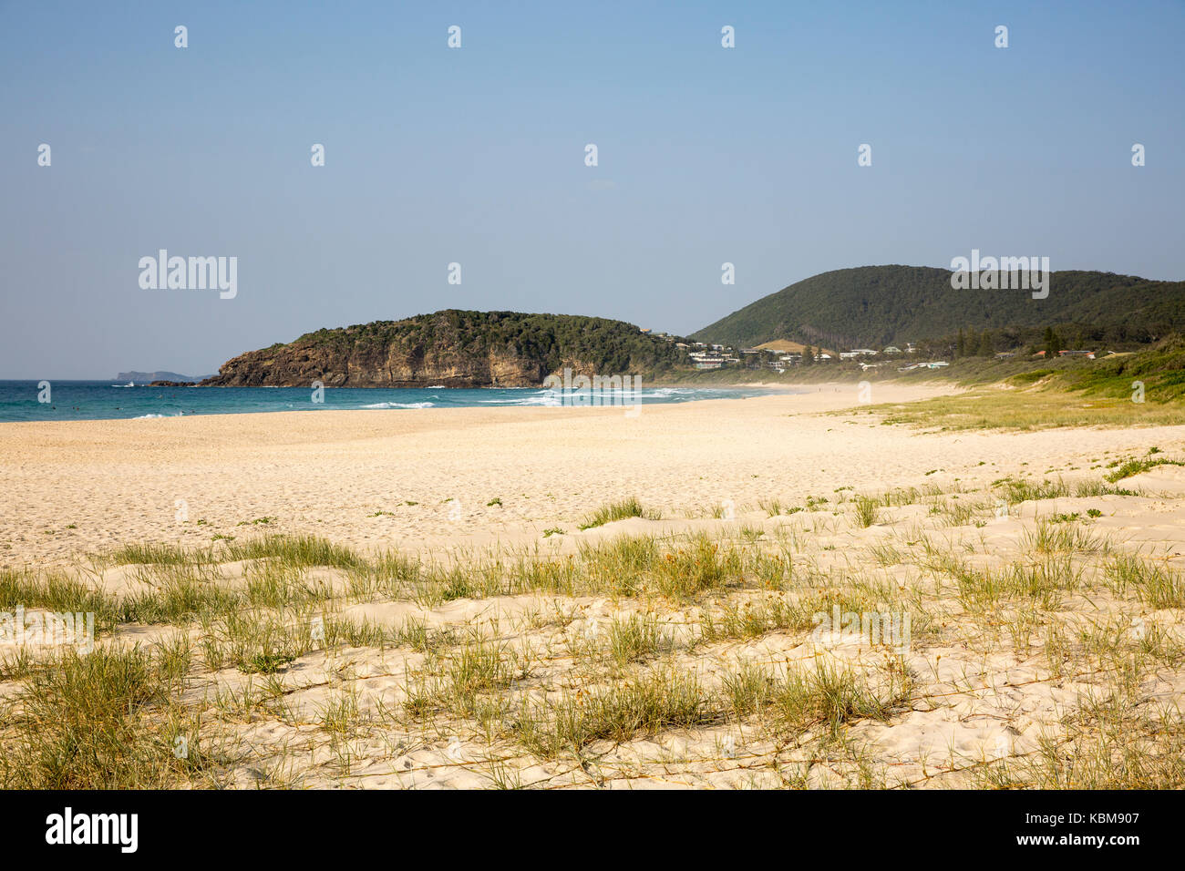 Boomerang beach , an unpatrolled beach on the mid north coast of new