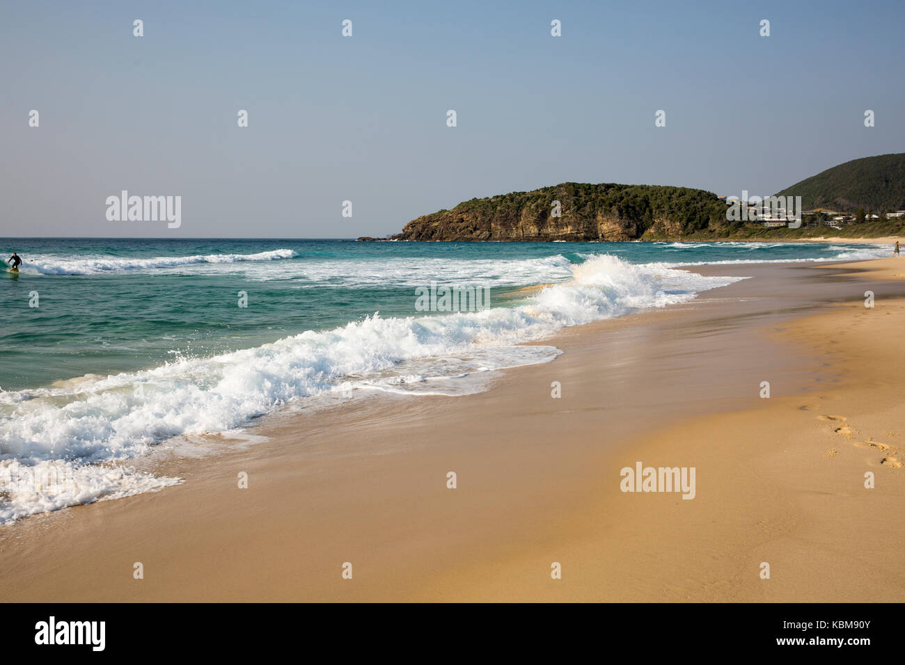 Boomerang beach , an unpatrolled beach on the mid north coast of new