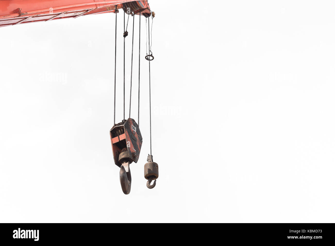 Crane hook weight lifting up to 50 tons isolated on white background Stock Photo Alamy