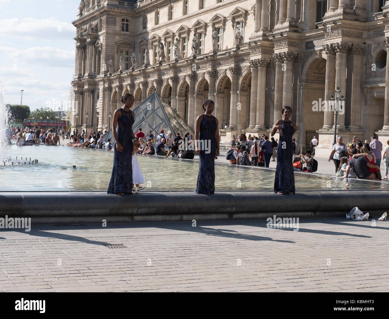 Bridesmaids at The Louvre Stock Photo