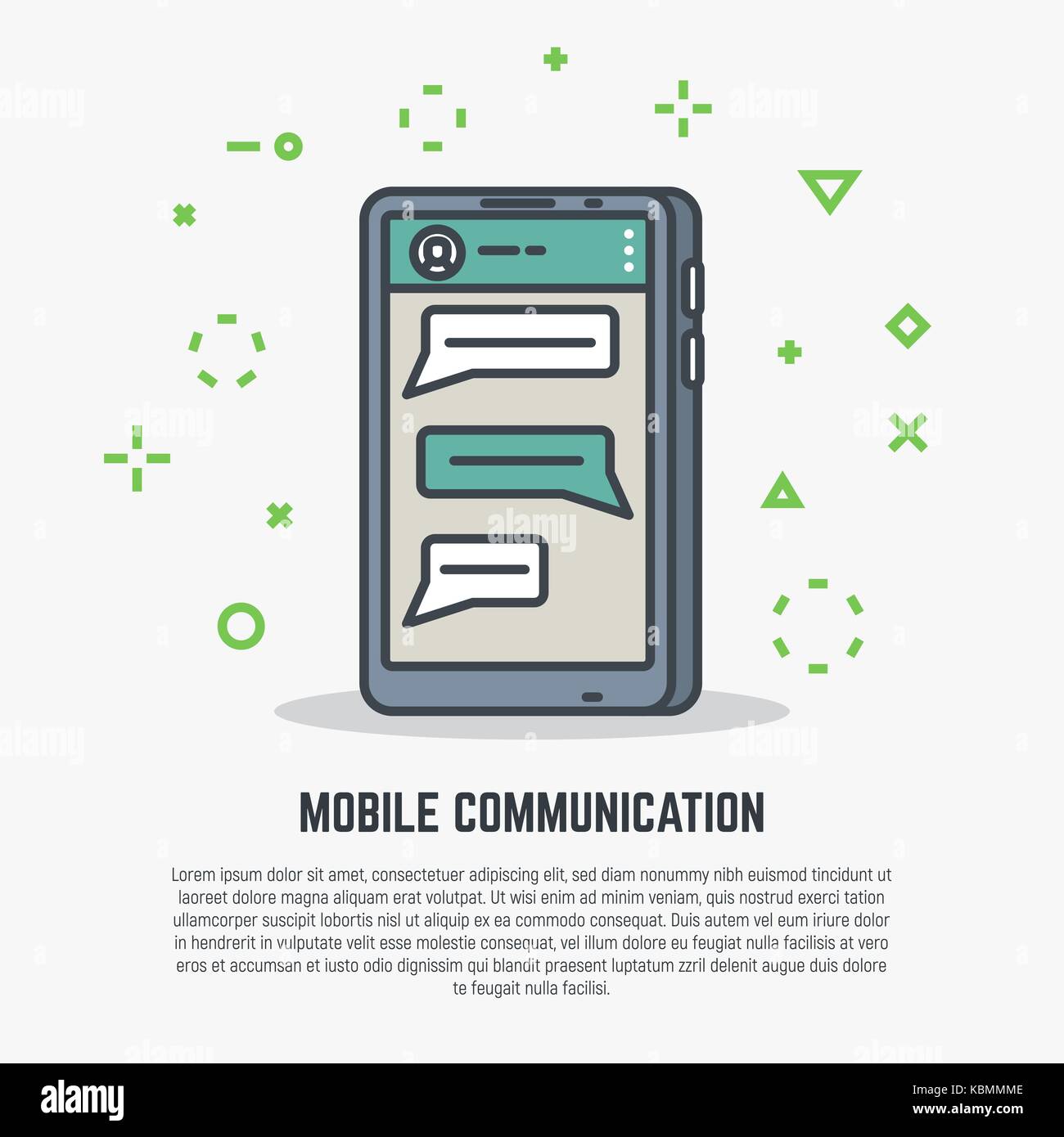 Mobile phone communication Stock Vector
