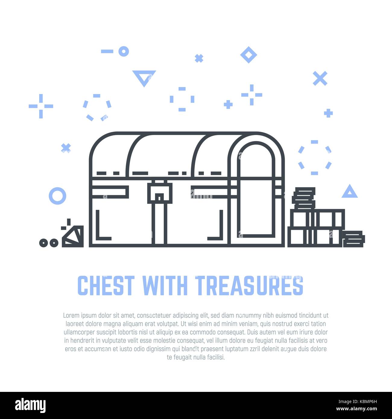 Treasure chest line vector Stock Vector
