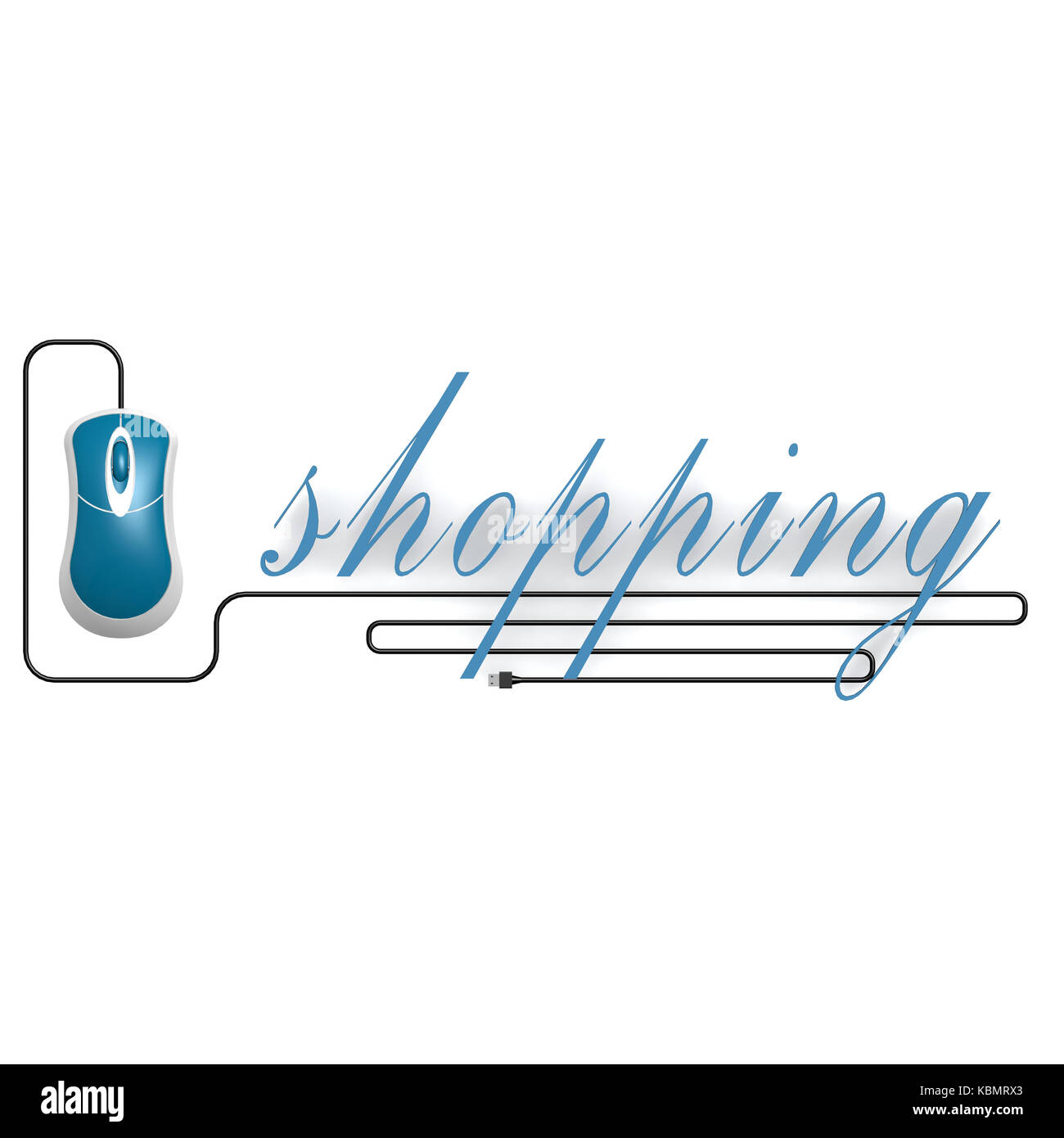 Shopping word with computer mouse image with hi-res rendered artwork ...