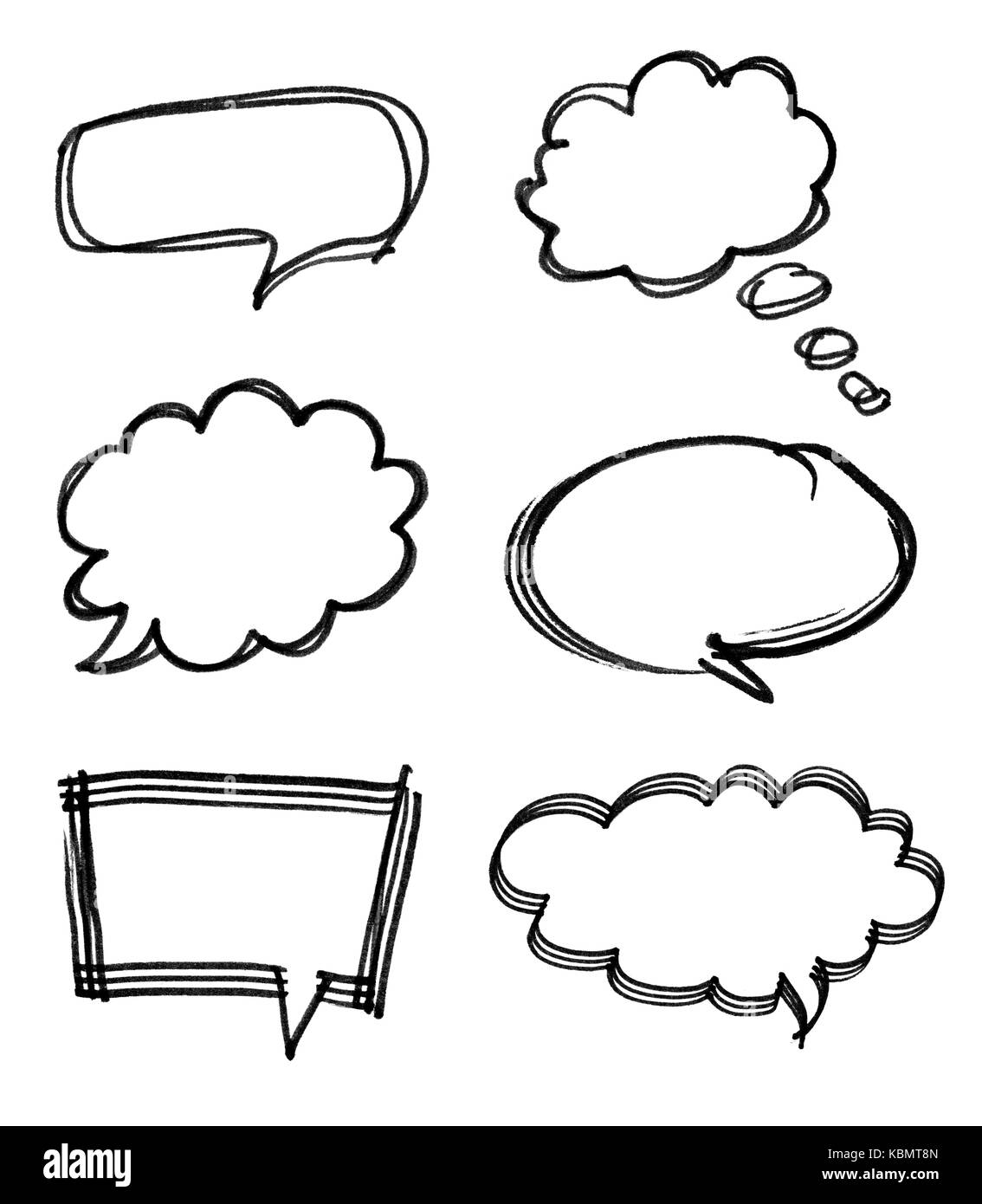 Speech bubble with brush stroke isolated on white background Stock Photo