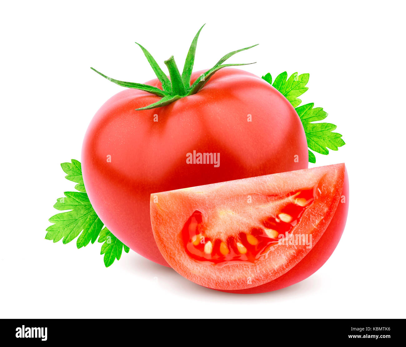 Single tomato isolated on white background with clipping path Stock Photo