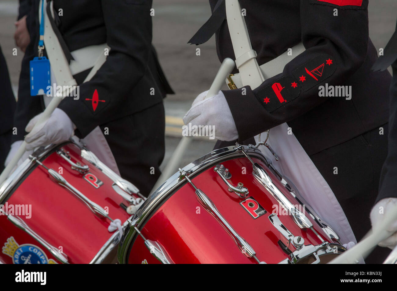 Military Band marching and playing Stock Photo - Alamy