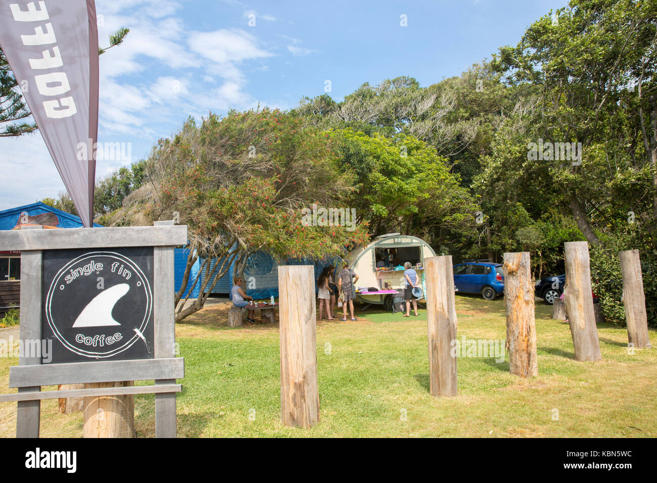 Single Fin coffee shop café at Seal Rocks, popular seaside holiday