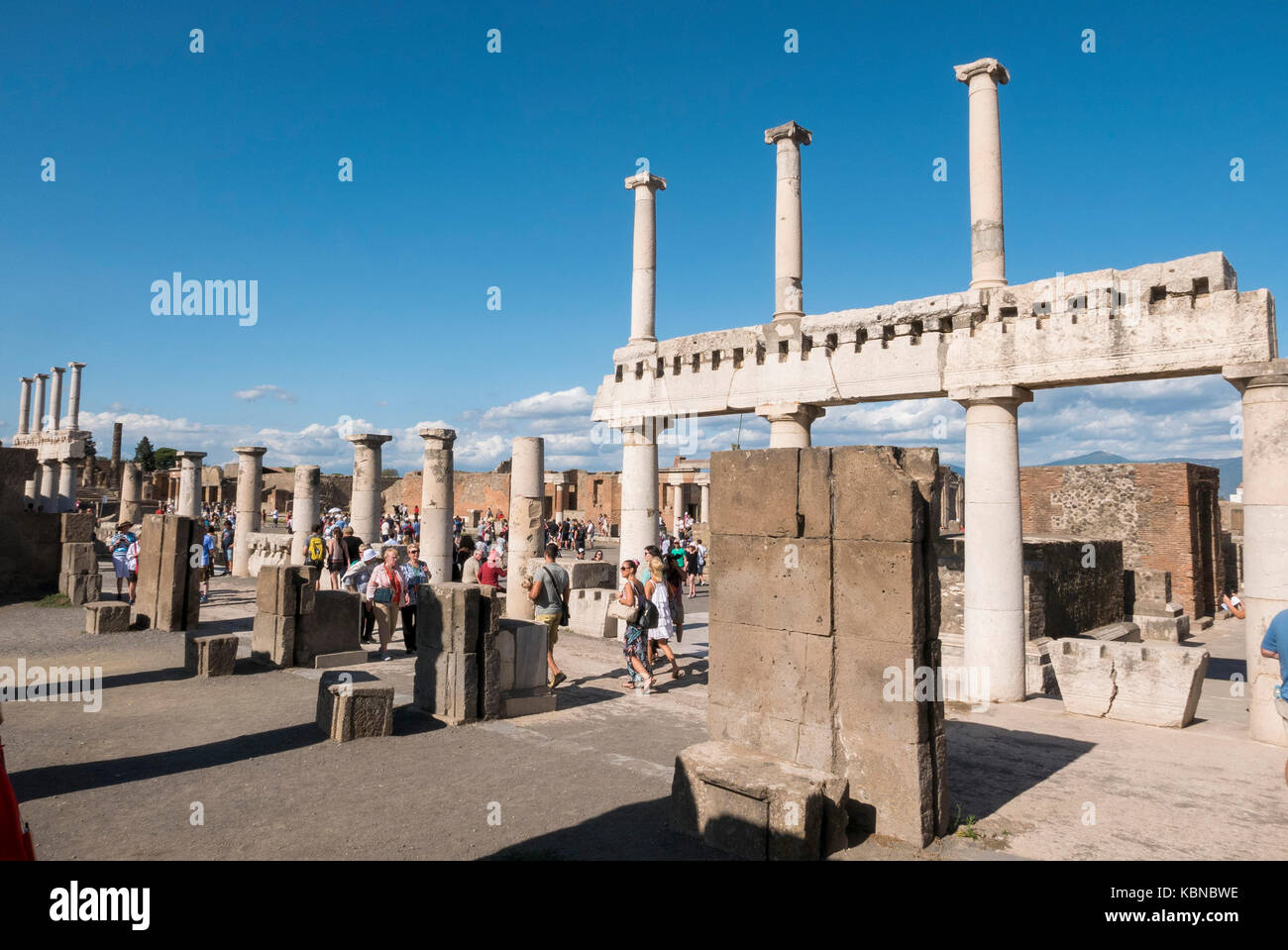 The Ancient  Ruins of Pompeii in Campania Italy. Stock Photo