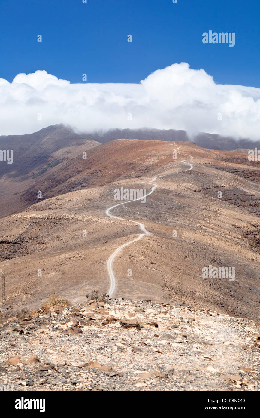 The way to the Pico De La Zarza, the highest mountain in Fuerteventura. Stock Photo