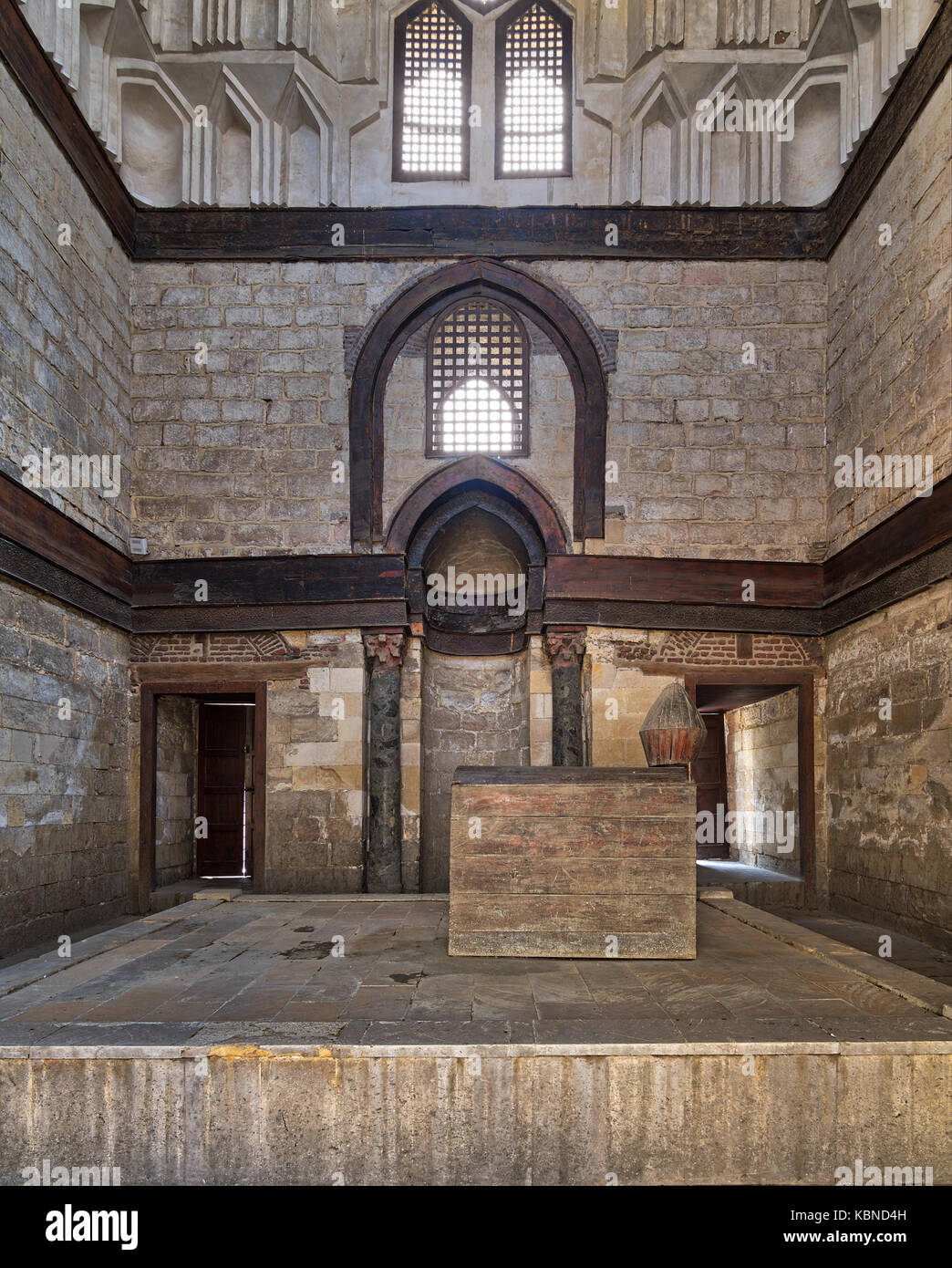Interior of Mausoleum of al-Nasir Muhammad Ibn Qalawun, Al Muizz Street, Old Cairo, Egypt Stock Photo